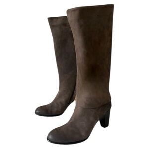 Paul Green Tall Nubuck Suede Boots Taupe